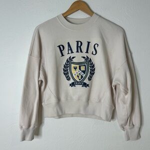 Abercrombie & Fitch White Paris Crest Sweatshirt